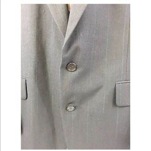Towncraft Sport Coat Dark Pinstripe Worsted Wool - Picture 2 of 8